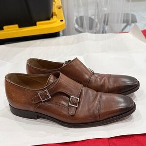 Florsheim Brown Double Monk Strap Leather Shoes